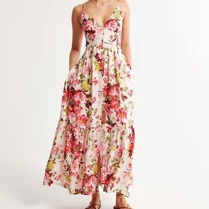ABERCROMBIE Crinkle Textured Button-Through Maxi Dress!